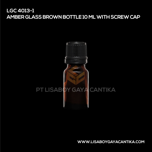 4013-1 Amber Glass Brown Bottle 10ml With Screw Cap
