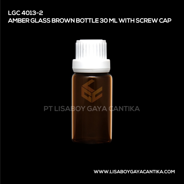 4013-2 Amber Glass Brown Bottle 30ml With Screw Cap