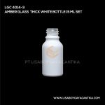 4014-3 Amber Glass Thick White Bottle 15 ml Set