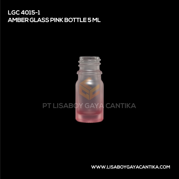 4015-1 Amber Glass Pink Bottle 5ml