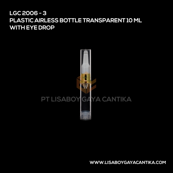 2006-3 Plastic Airless Bottle Transparant 10ml With Eye Drop