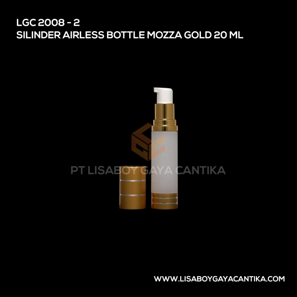 2008-2 Silinder Airless Bottle Moza Gold 20 Ml