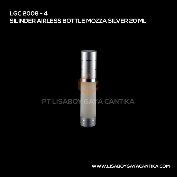 2008-4 Silinder Airless Bottle Moza Silver 20 Ml