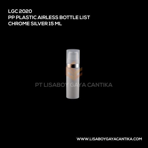 2020 PP Plastic Airless Bottle List Chrome Silver 15 Ml