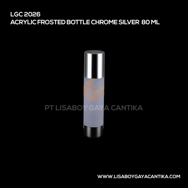 2026 Acrylic Frosted Bottle Chrome Silver 80 Ml