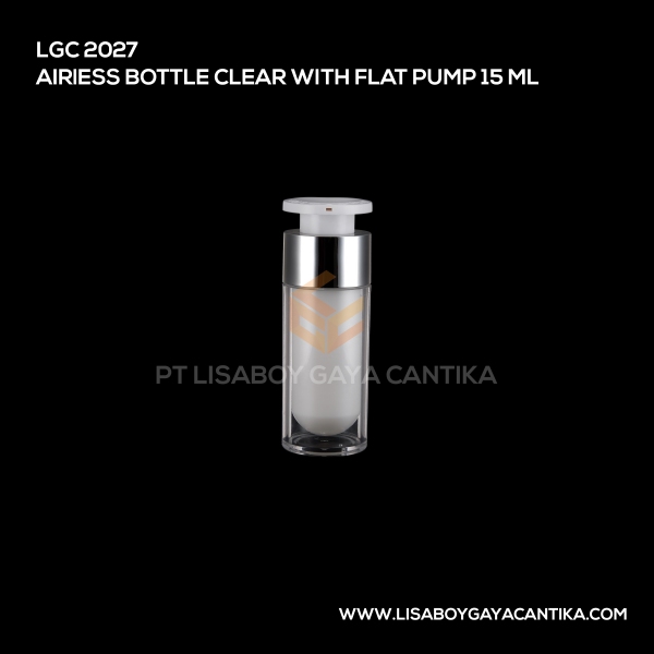 2027 Airless Bottle Clear With Flat Pump 15ml