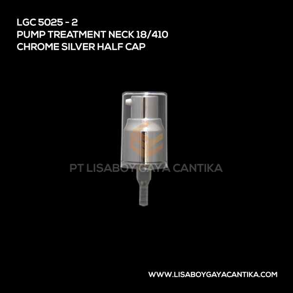 5025-2 Pump Treatment Neck 18-410 Chrome Silver Half Cap