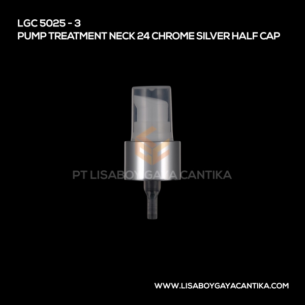 5025-3 Pump Treatment Neck 24 Chrome Silver Half Cap