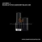 9013-1 Round Lip Stick Case Shiny Black 4 Gr