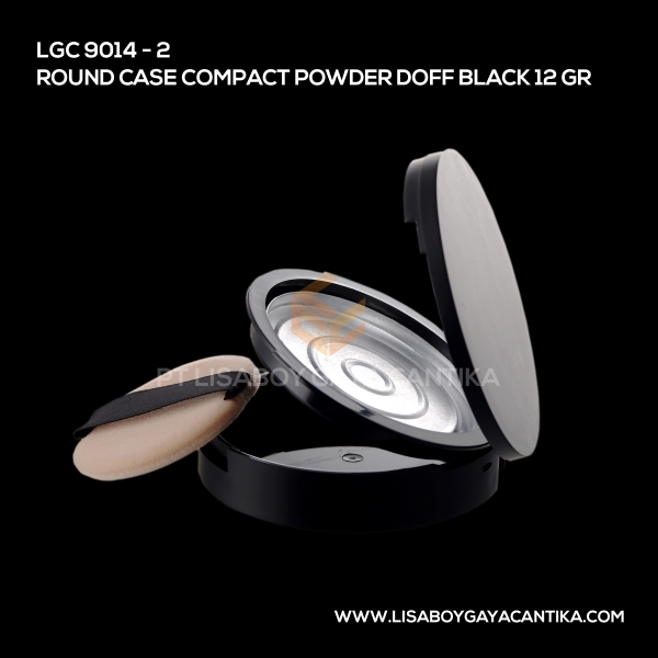 9014-2 Round Case Compact Powder Doff Black 12gr