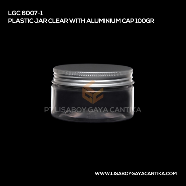 6007-1 Plastic Jar Clear With Aluminium Cap 100gr