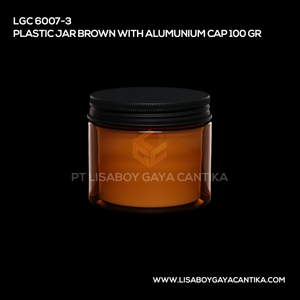 6007-3 Plastic Jar Brown With Aluminium Cap 100gr
