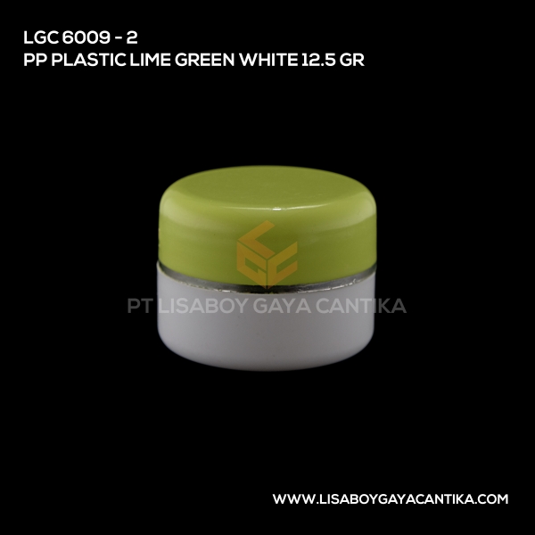 6009-2 Pp Plastic Jar Lime Green And White 12.5 Gr